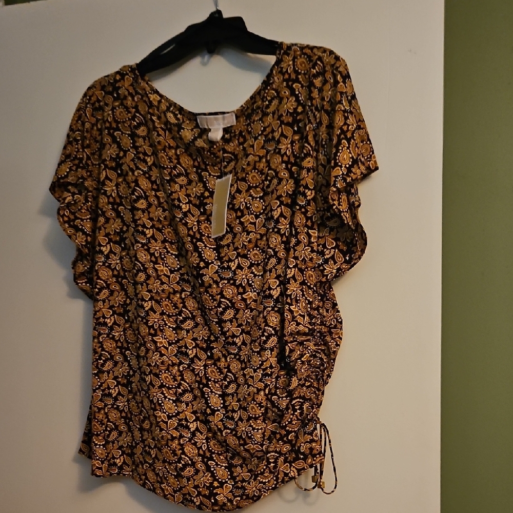 Michael Kors Floral Blouse - Brown and Yellow